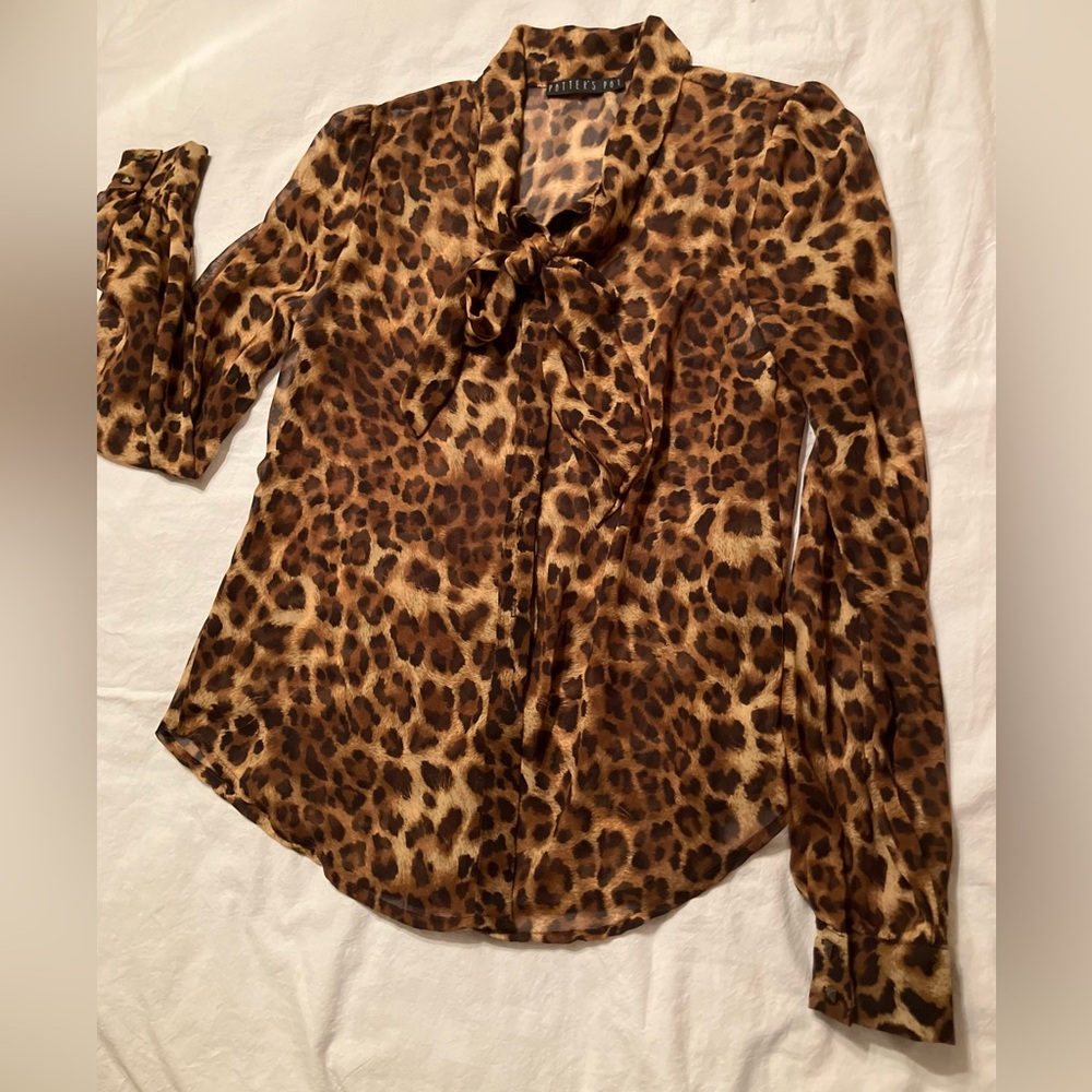 Sheer Animal Print Blouse